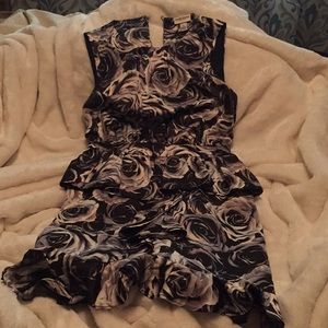 Black and Silver Rose Dress